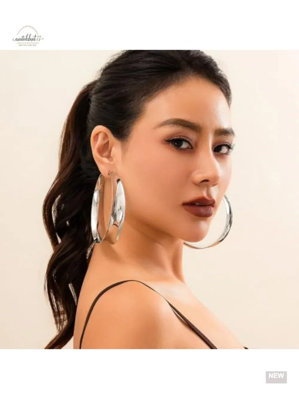 Chunky Gold Hoop Earrings Extra Large Wide Round Geometric Statement Earrings